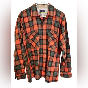 Vtg 50’s-60’s B.V.D. Woodsman 95% Wool Men’s Sz L Button Down Lumberjack Casual